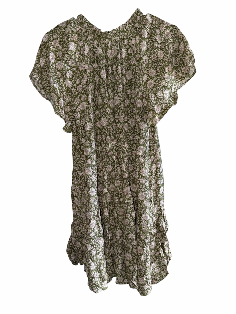 by Anthropologie Robin Tiered Mini Dress in Moss Floral Women’s XS - Picture 4 of 8